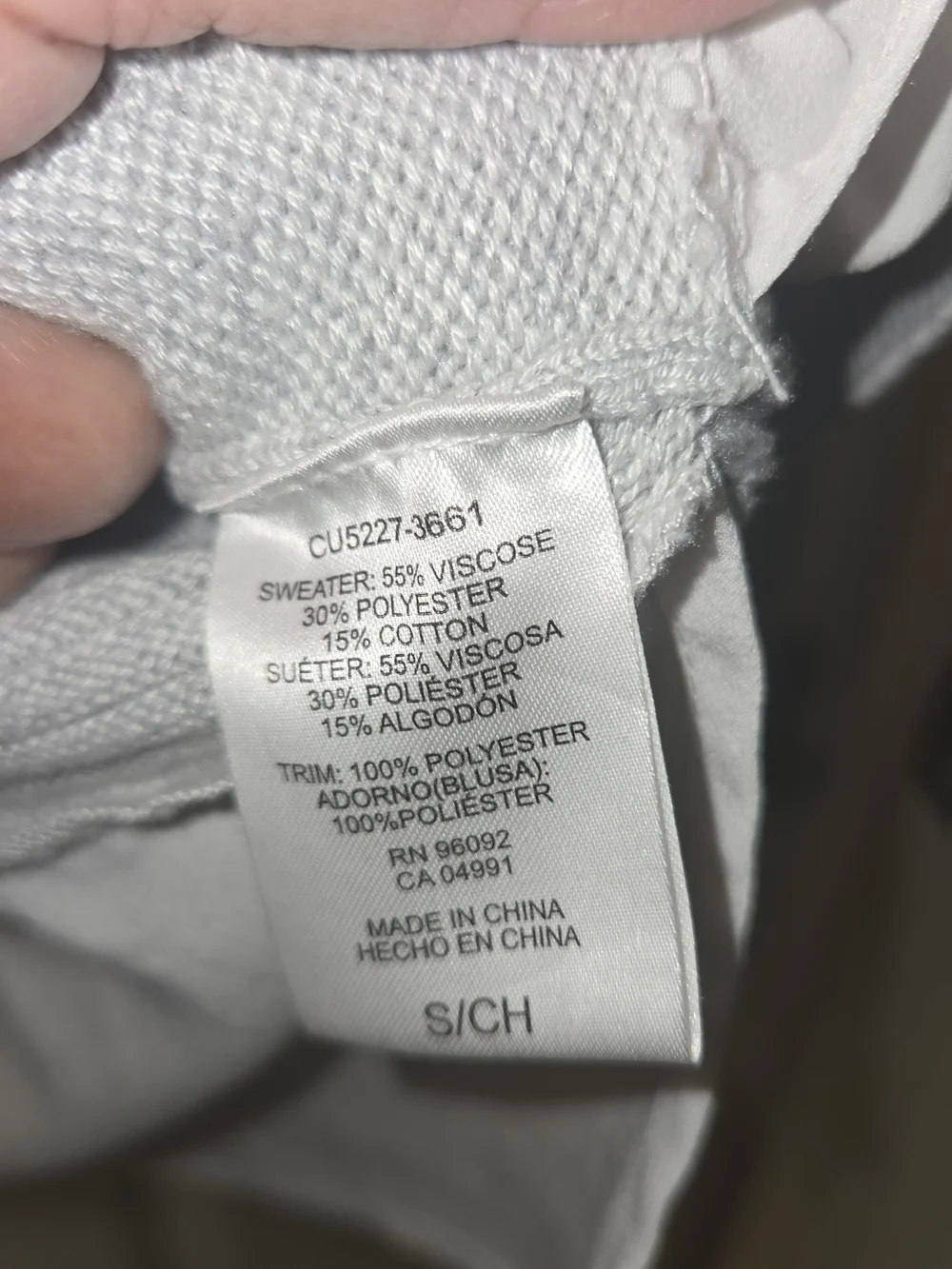 Women's Light Gray Ribbed Crewneck Sweater - Picture 2 of 5